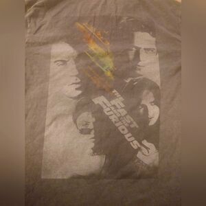 The Fast And The Furious Graphic Men's T-Shirt Dark Gray/Faded Black Size 2XL